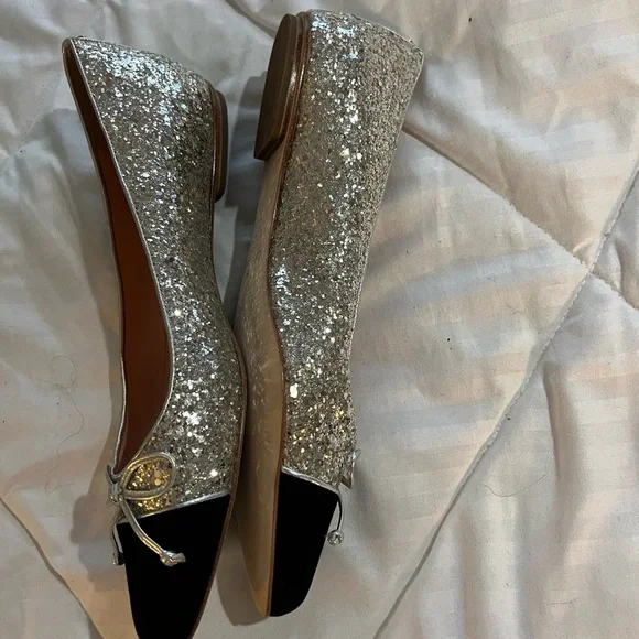 Kate Spade silver glitter flats - Picture 4 of 6